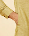 Manyavar Men Sage Green Angrakha Style Kurta Set