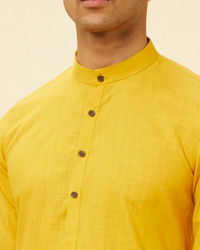 Manyavar Men Mustard Yellow Classic Kurta Set