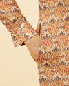 alt message - Manyavar Men Rust Batik Inspired Printed Kurta Set image number 3