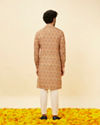 alt message - Manyavar Men Rust Batik Inspired Printed Kurta Set image number 5