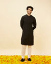 alt message - Manyavar Men Coco Brown Classic Kurta Set image number 2