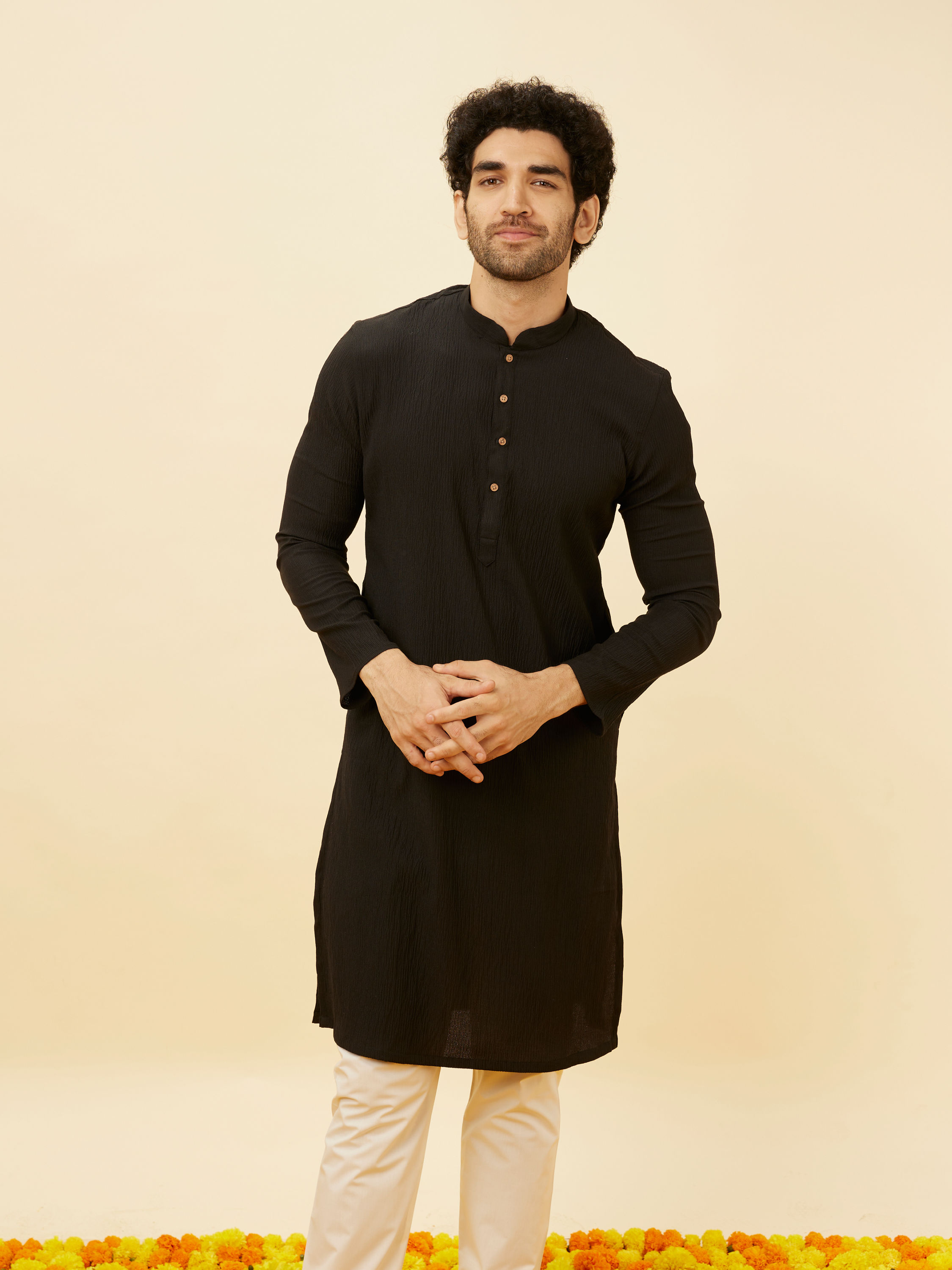 Manyavar Men Coco Brown Classic Kurta Set