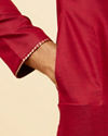 Manyavar Men Chili Pepper Red Angrakha Kurta Set