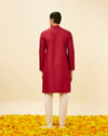 Chili Pepper Red Angrakha Kurta Set image number 5