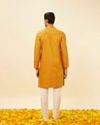 alt message - Manyavar Men Mustard Yellow Angrakha Style Kurta Set image number 5