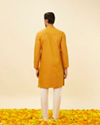 Manyavar Men Mustard Yellow Angrakha Style Kurta Set