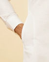 Manyavar Men Pristine White Angrakha Kurta Set