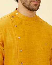 Manyavar Men Tangerine Orange Angrakha Kurta Set