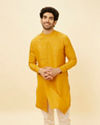 Tangerine Orange Angrakha Kurta Set image number 0