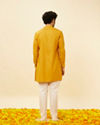 Manyavar Men Tangerine Orange Angrakha Kurta Set