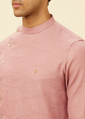 Manyavar Men Quartz Pink Angrakha Kurta Set image number 1