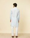 Manyavar Men Light Blue Floral Ditsy Printed Kurta Set