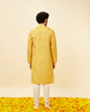 Manyavar Men Mustard Yellow Circular Printed Kurta Set