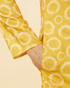 Manyavar Men Mustard Yellow Circular Printed Kurta Set