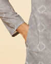 Manyavar Men Glacier Grey Ogee Printed Kurta Set