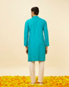 alt message - Manyavar Men Aqua Green Classic Kurta Set image number 5