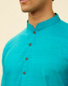 alt message - Manyavar Men Aqua Green Classic Kurta Set image number 1