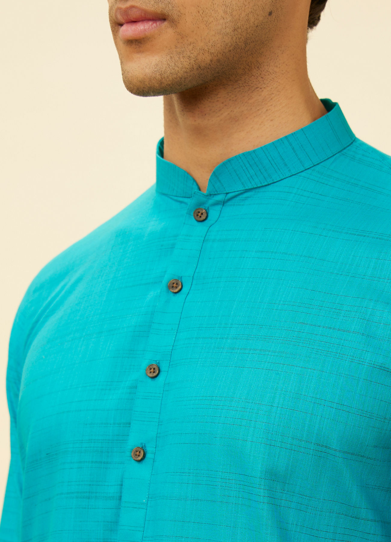Manyavar Men Aqua Green Classic Kurta Set