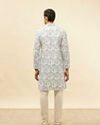 Manyavar Men Daisy White Marble Print Kurta Set