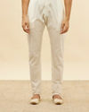 Manyavar Men Daisy White Marble Print Kurta Set