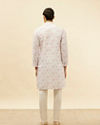 Manyavar Men Soft White Floral Print Kurta Set