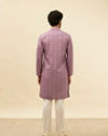 alt message - Manyavar Men Lilac Floral Print Kurta Set image number 5