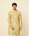 Mustard Gold Floral Printed Kurta Set