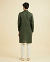 Manyavar Men Dark Green Self Patterned Kurta