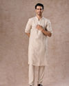 Manyavar Men Natural Beige Linen Breezy Kurta