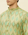 Manyavar Men Vibrant Green Sequined Kurta