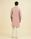 Manyavar Men Quartz Pink Chequered Patterned Kurta