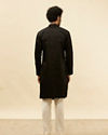 Manyavar Men Kohl Black Textured Kurta