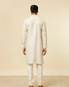Manyavar Men Warm White Self Patterned Kurta