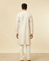 alt message - Manyavar Men Warm White Self Patterned Kurta image number 4