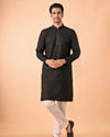 Manyavar Men Black Linen Regal Kurta