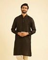 Elegant Black Linen Kurta