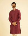Vibrant Wine Linen Kurta