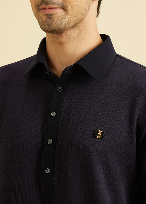 Manyavar Men Elegant Dark Blue Kurta