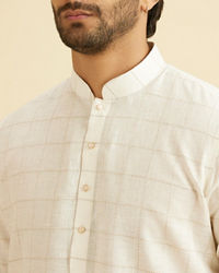 Manyavar Men White Elegance Kurta