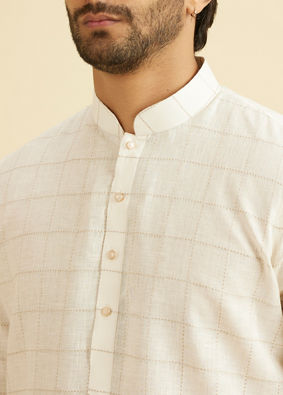 Manyavar Men White Elegance Kurta