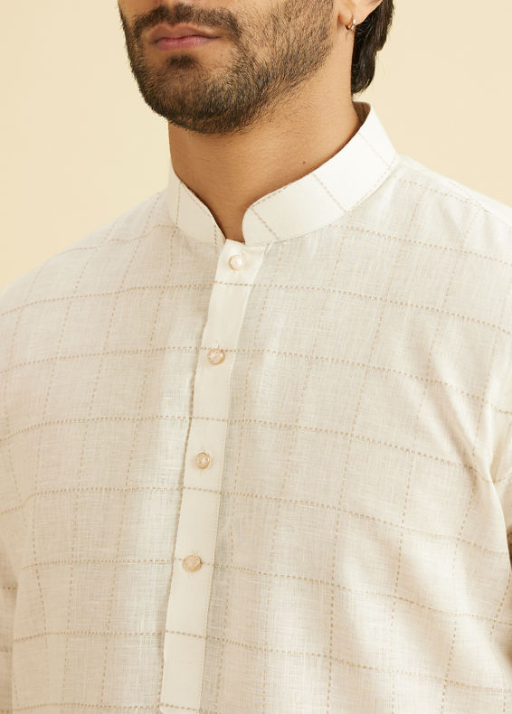 Manyavar Men White Elegance Kurta