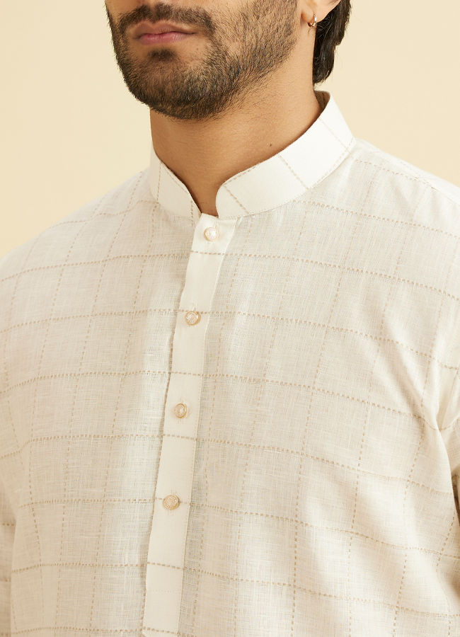 Manyavar Men White Elegance Kurta