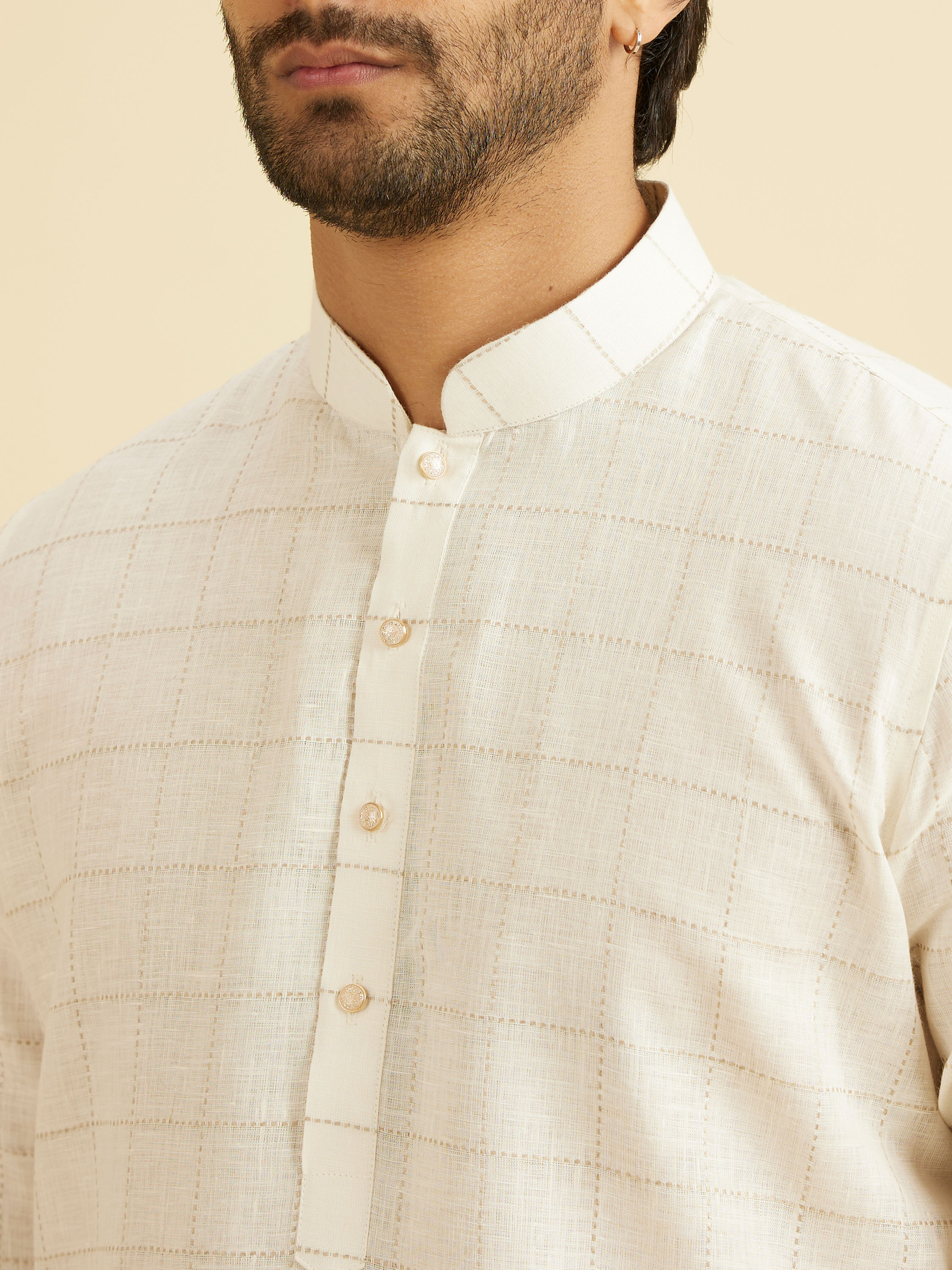 Manyavar Men White Elegance Kurta