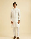 Manyavar Men White Elegance Kurta