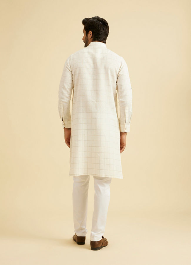 Manyavar Men White Elegance Kurta