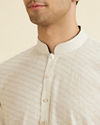 Manyavar Men Beige Linen Kurta