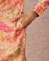 Manyavar Men Peach Satin Elegance Kurta