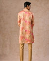 Manyavar Men Peach Satin Elegance Kurta