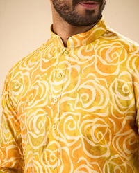 Manyavar Men Mustard Elegance Kurta