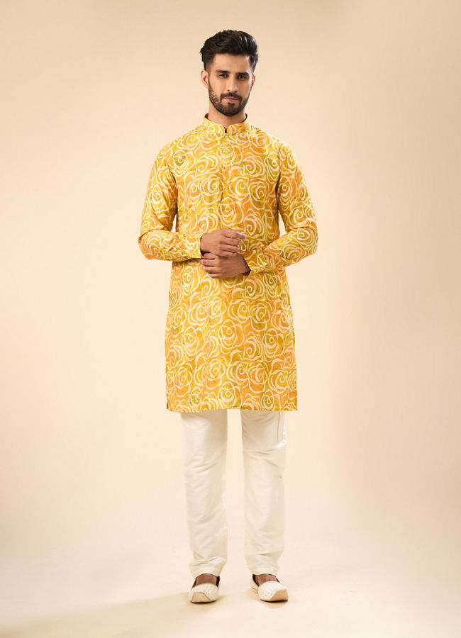 Manyavar Men Mustard Elegance Kurta